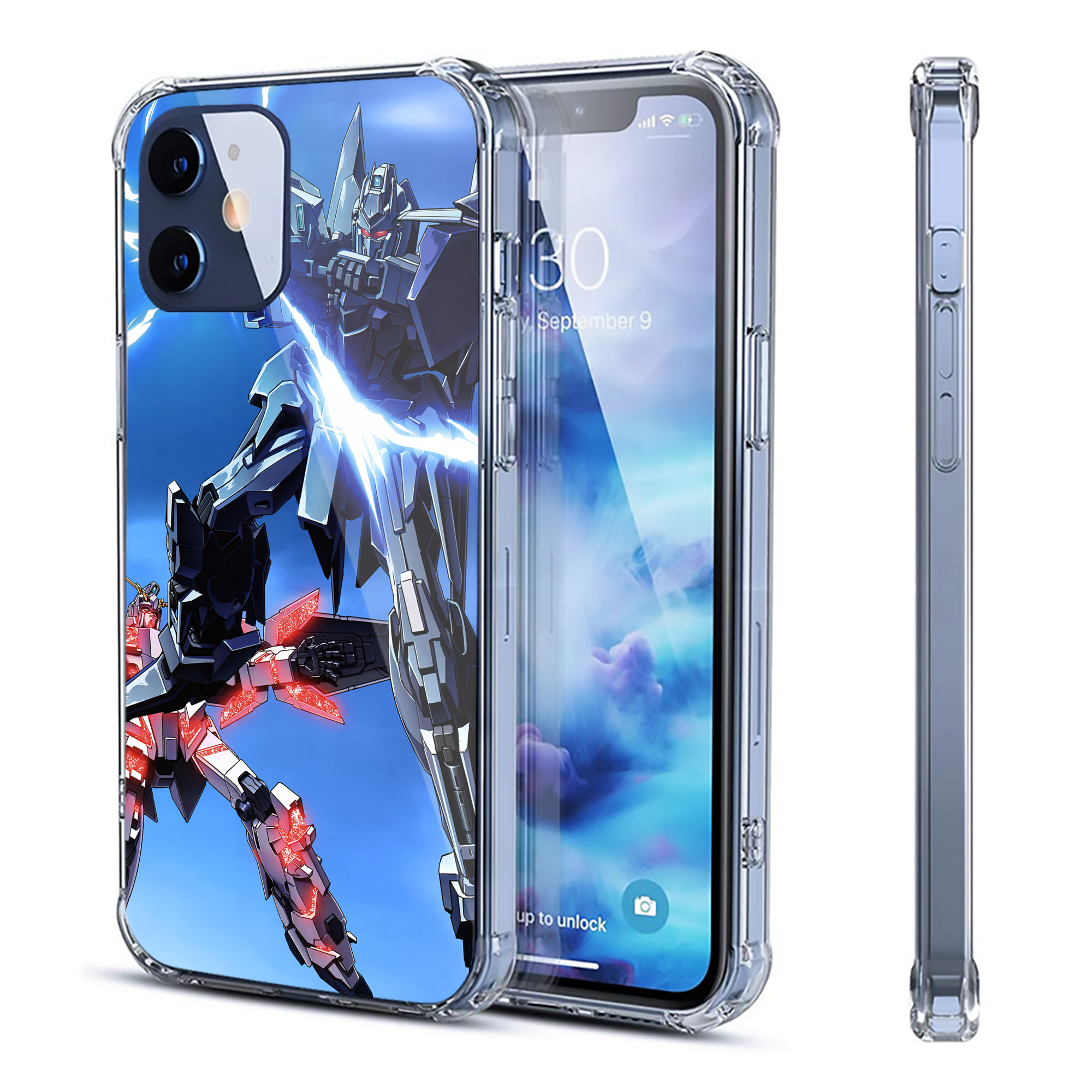 （画像用） 機動戦士ガンダム Mobile Suit Gundam 【iPhone 12シリーズ対応】透明スマホケース（クリアソフトケース）